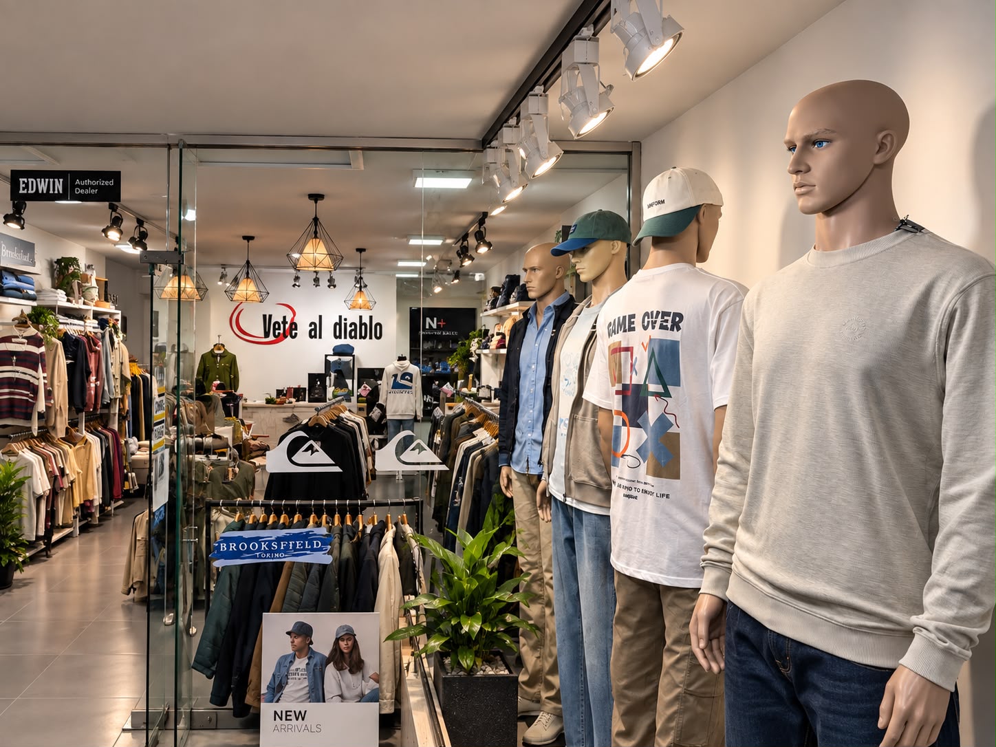 Sector de ropa de hombre del local